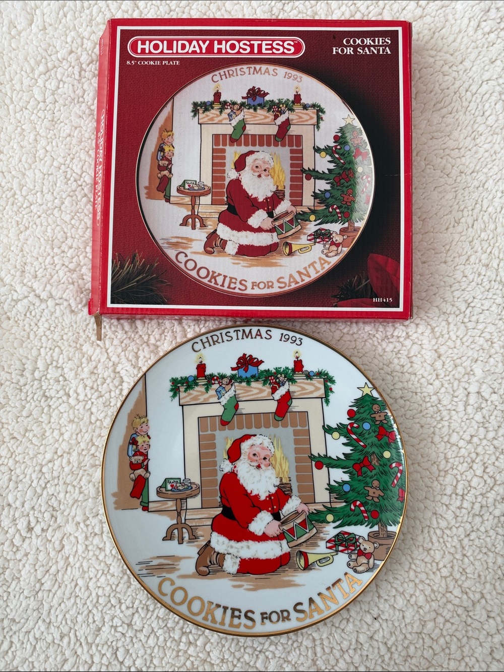 Cookies for Santa Decorative Plate - Red, Green, Gold